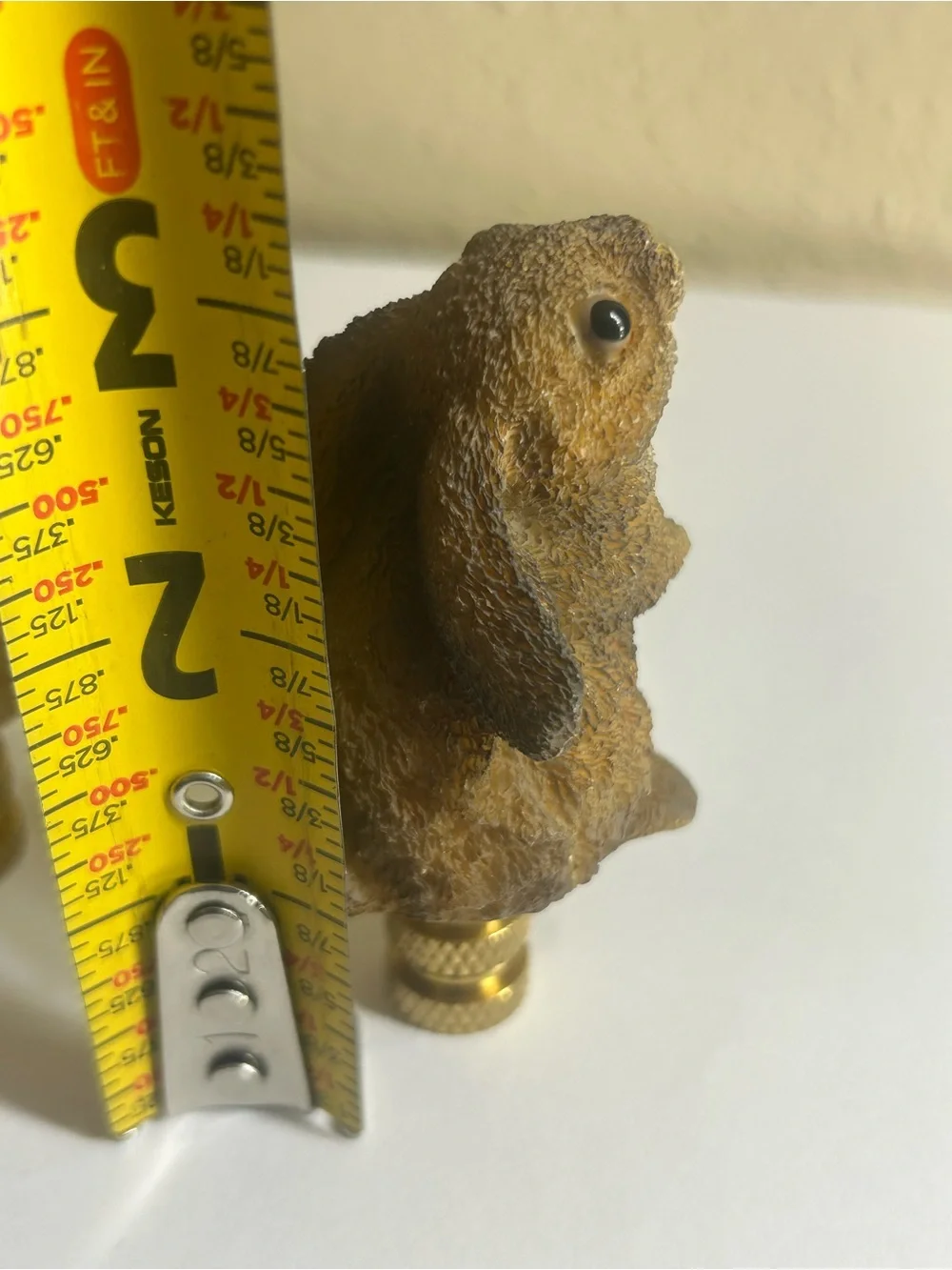 Brown Rabbit Lamp Finials Set of 2 - Decorative Small For secure lampshade